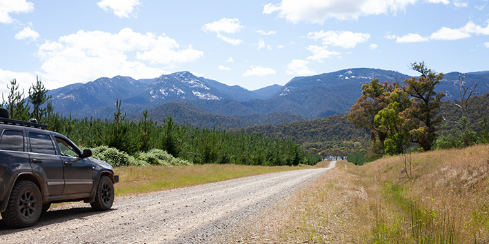 Approaching Lake Buffalo with the mountain in the background